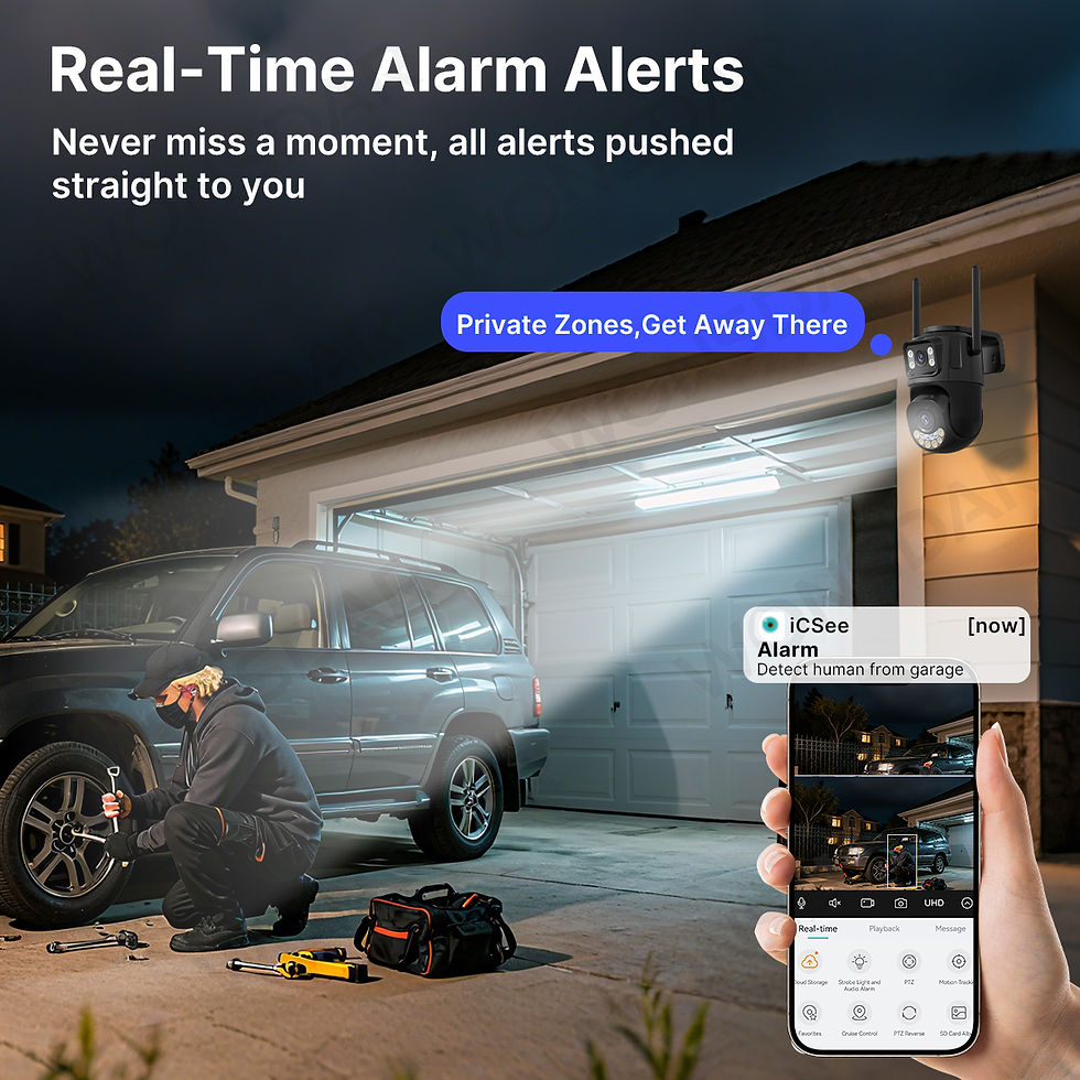 Thumbnail: WONSDAR IP Camera Outdoor Three-Lens External WiFi Camera 4K HD Dual Screen Secu