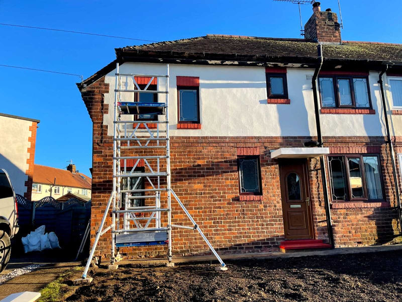 Scaffold on rear of house