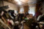 Cluttered room in house