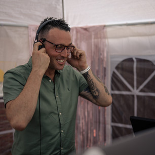 DJ listening to music