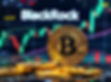 bitcoin symbol in front of blackrock logo
