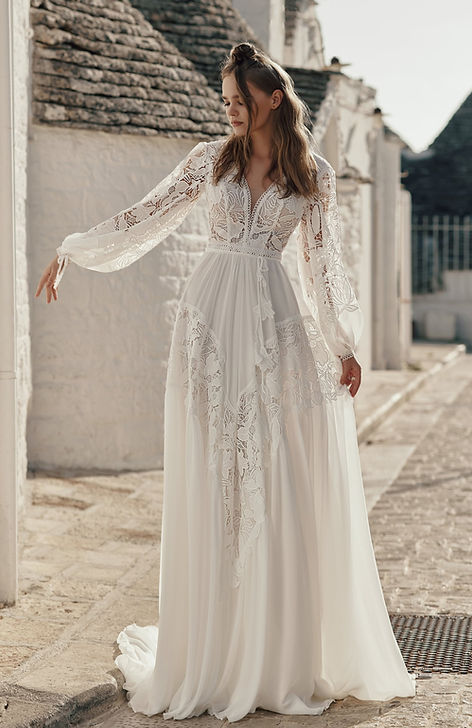 Free-Spirit Rose. Enkel bohem brudekjole