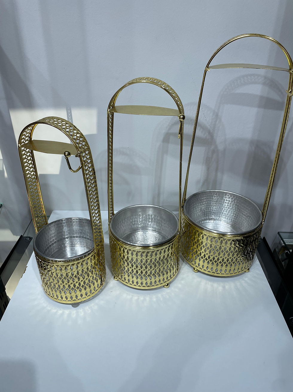 Küçük resim: 3 Boy Dekoratif Sarı Köz Kovası