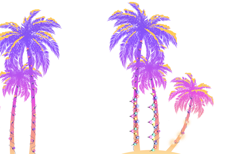 Coastal Christmas Palms