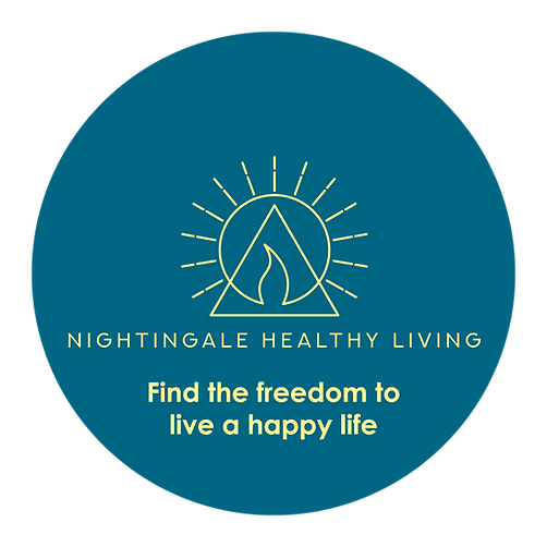 Nightingale Healthy Living logo and tagline: Find the freedom to live a happy life