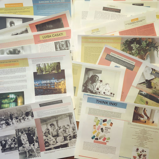Busy designing Actual Size Magazine