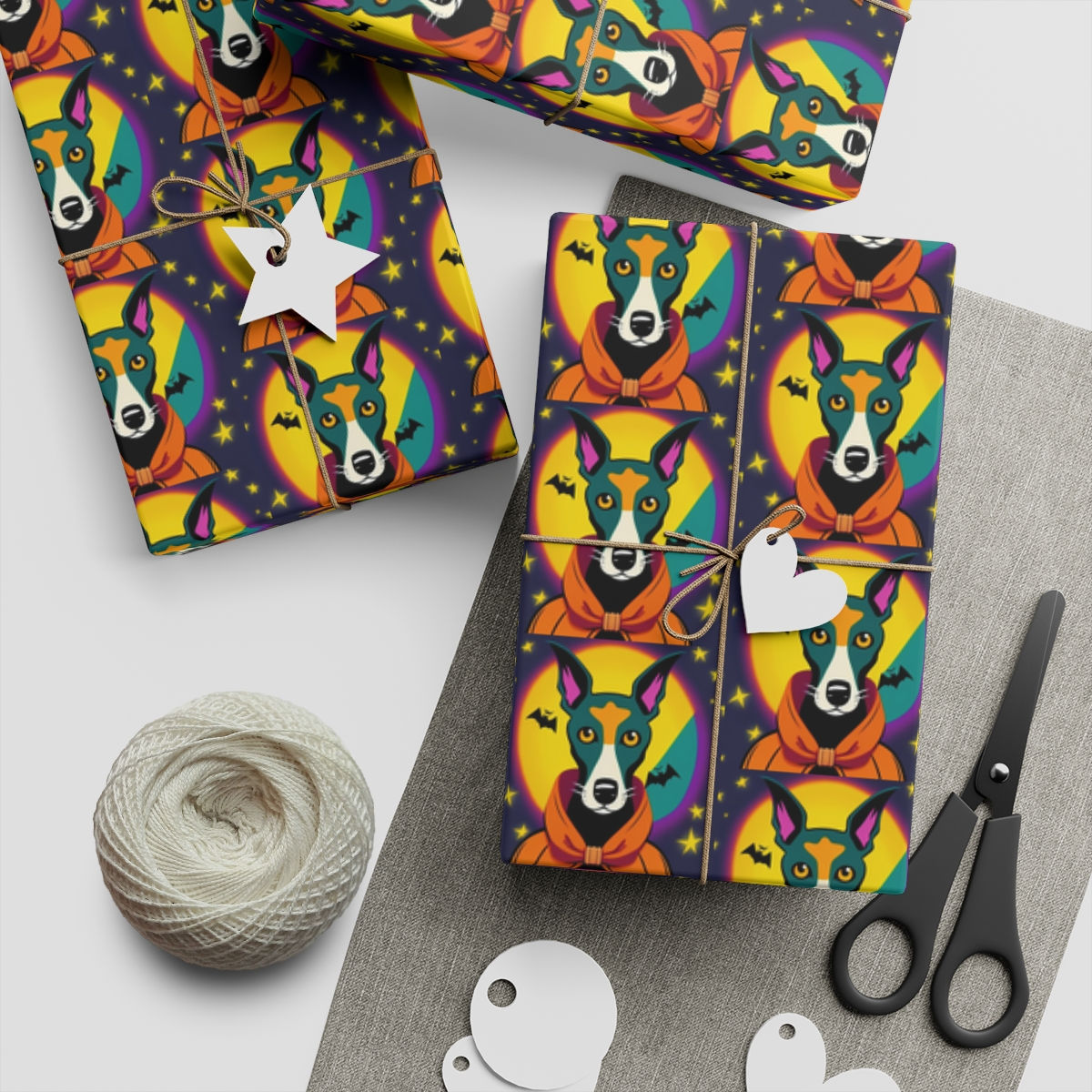 Hauunted Hound Halloween Gift Wrap Sheet