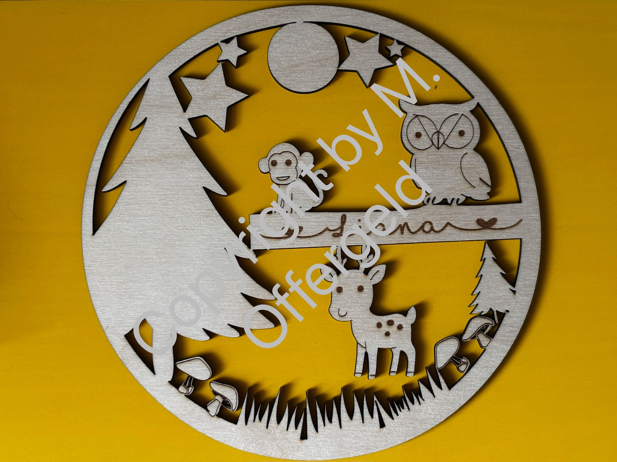 Individuelles Holzschild „Kindermotive nach Wunsch mit Wunschdaten“