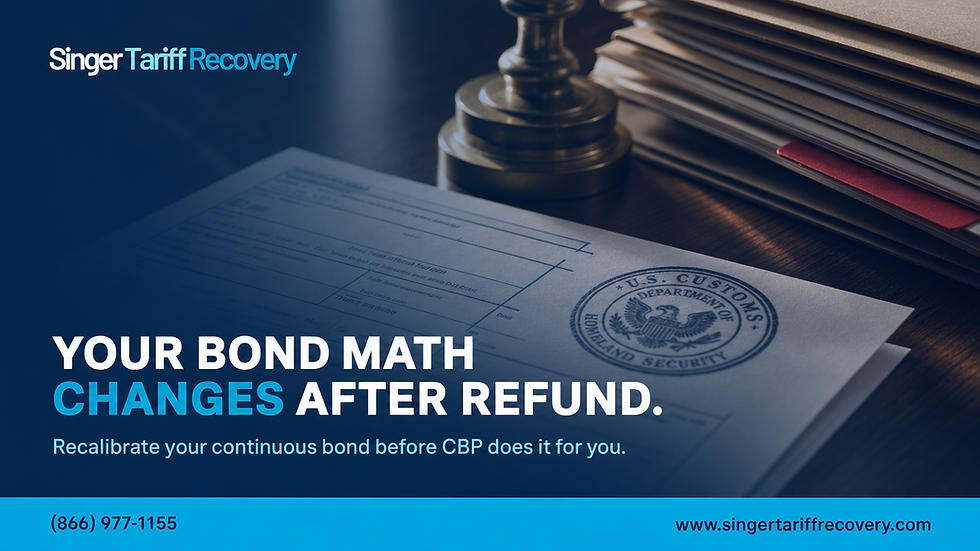 Customs Bond Sufficiency After a Large Duty Refund: What U.S. Importers Must Do Now