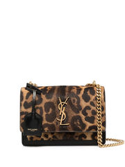 Saint Laurent Sunset Leopard bag shoulder crossbody clutch carry tote animal cheetah gold chain leather black trendy small medium large evening brown camel tan nude pinup pin up retro vintage walking running winter autumn fall 2021 fashion colour trends leopard print Bella leopardo