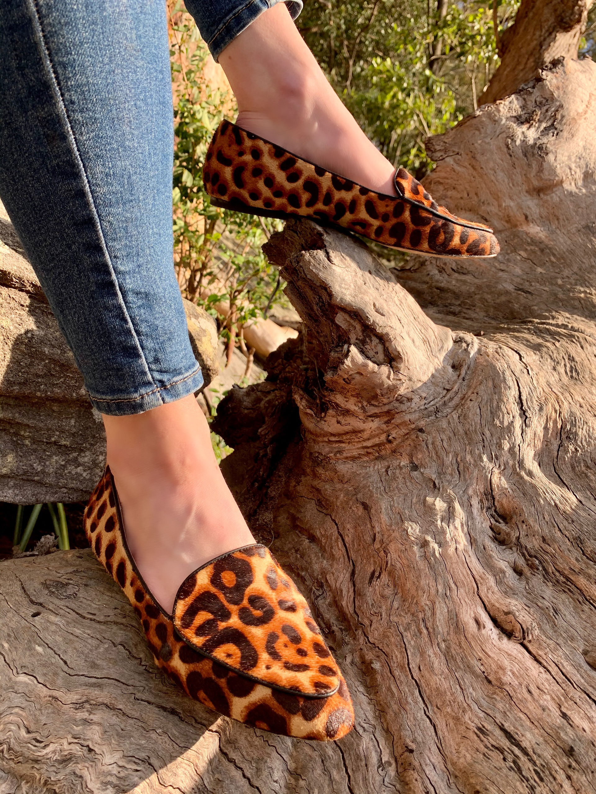 Bella Leopardo Prowler leopard loafer flat leather shoe