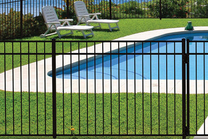 Modified 3 rail flat top aluminum fence