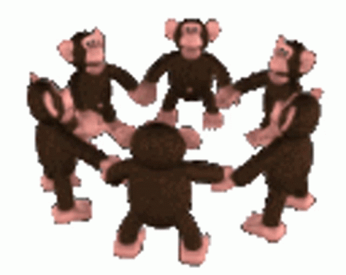 monkeys spinning in a circle