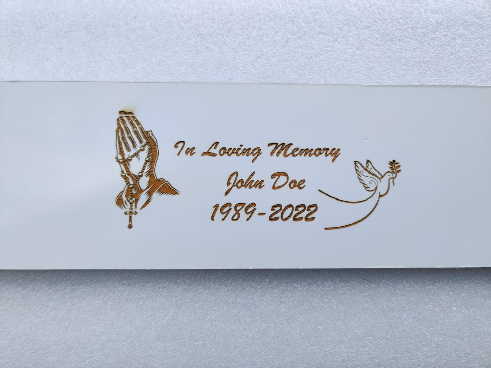 Laser Engraved Memorial PVC