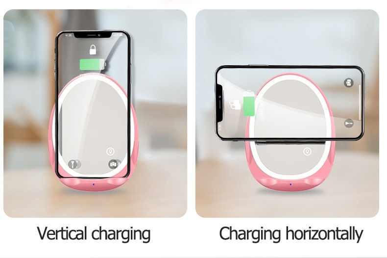 Thumbnail: Portable Stand Mirror with Light and Wireless Charger