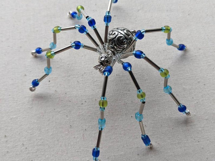 beaded spider, christmas ornament, spider decoration