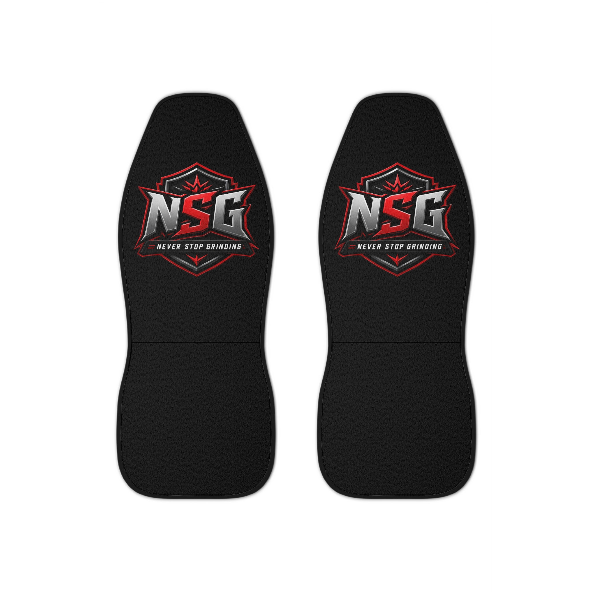 Car Seat Covers — NSG "Never Stop Grinding" Black Racing Logo