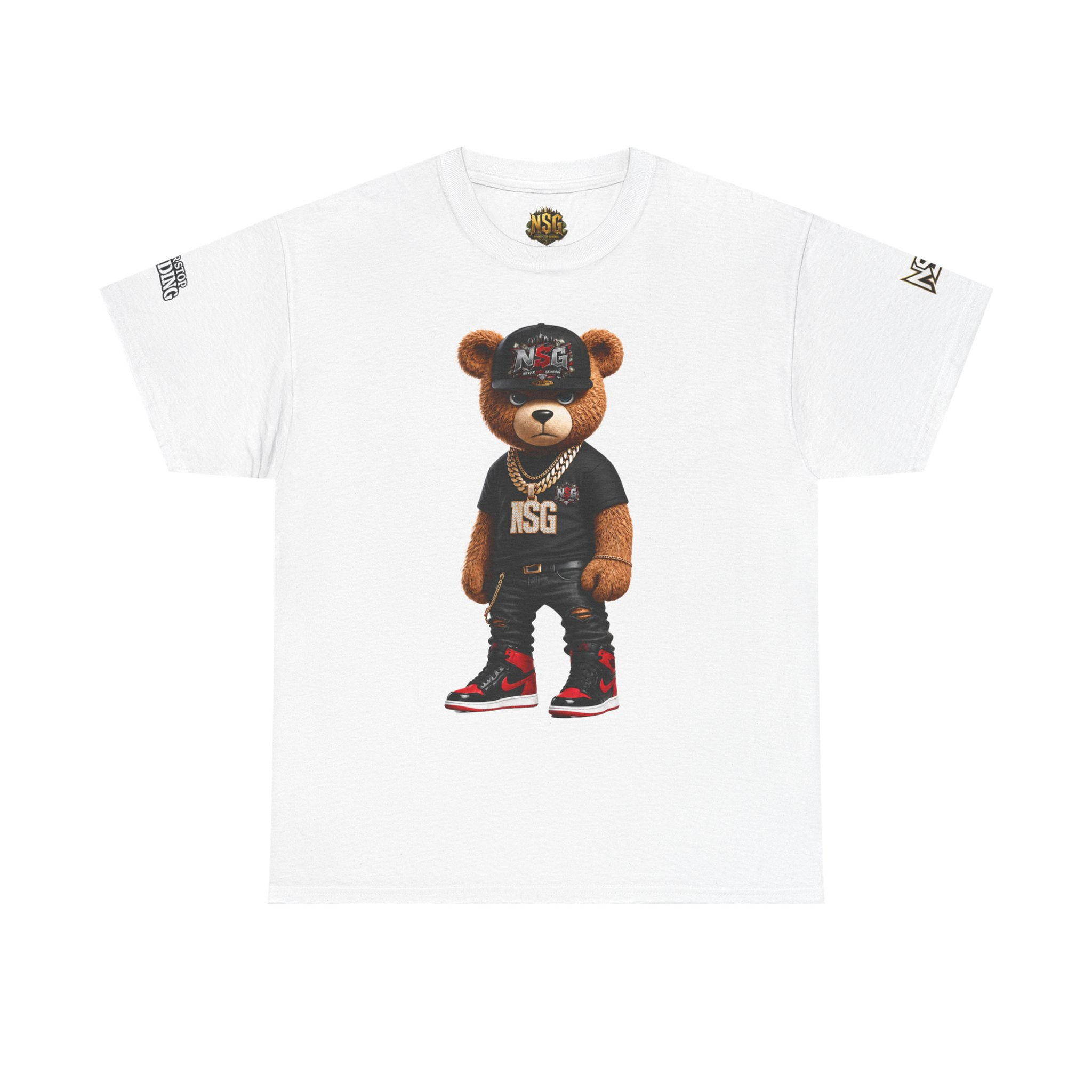 Bear Graphic Tee — Streetwear Teddy with 'ISG' Logo