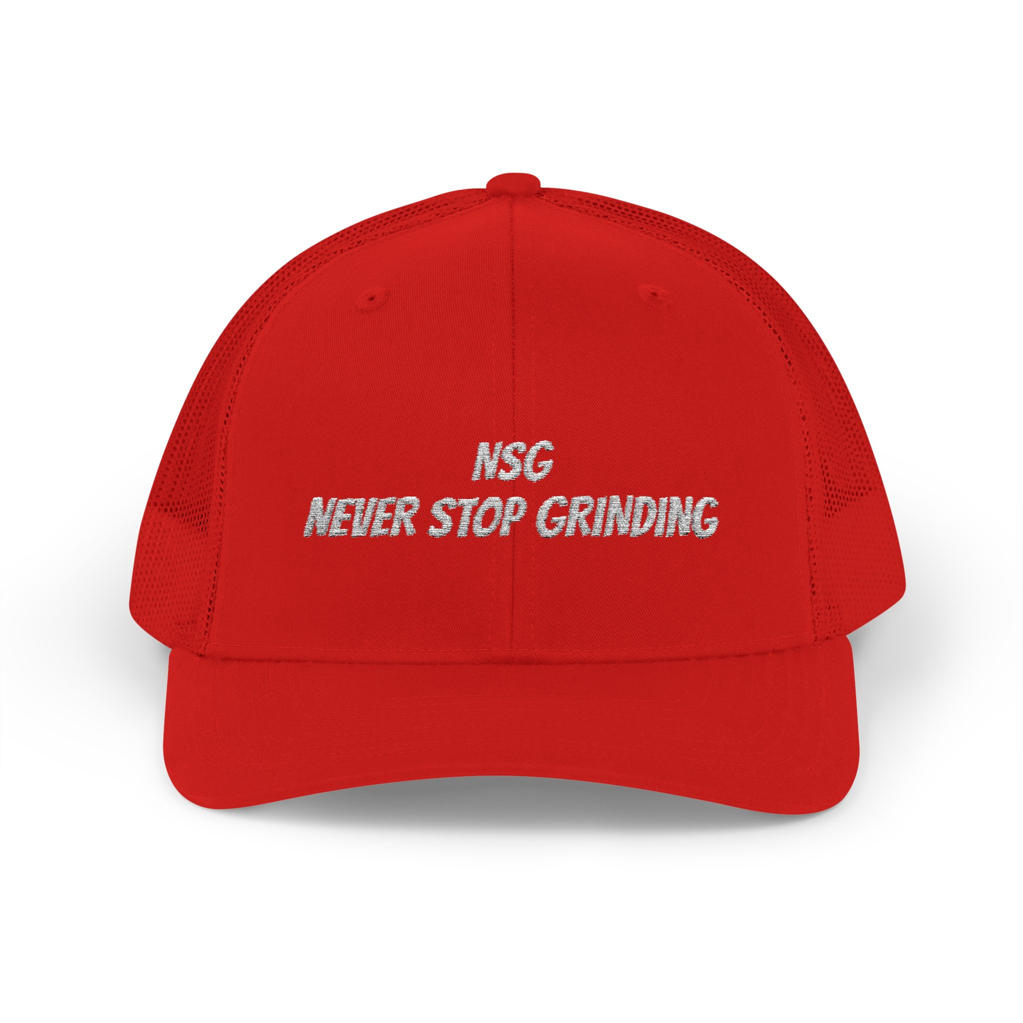 Snapback Trucker Hat - "NSG Never Stop Grinding" Embroidered Motivational Cap
