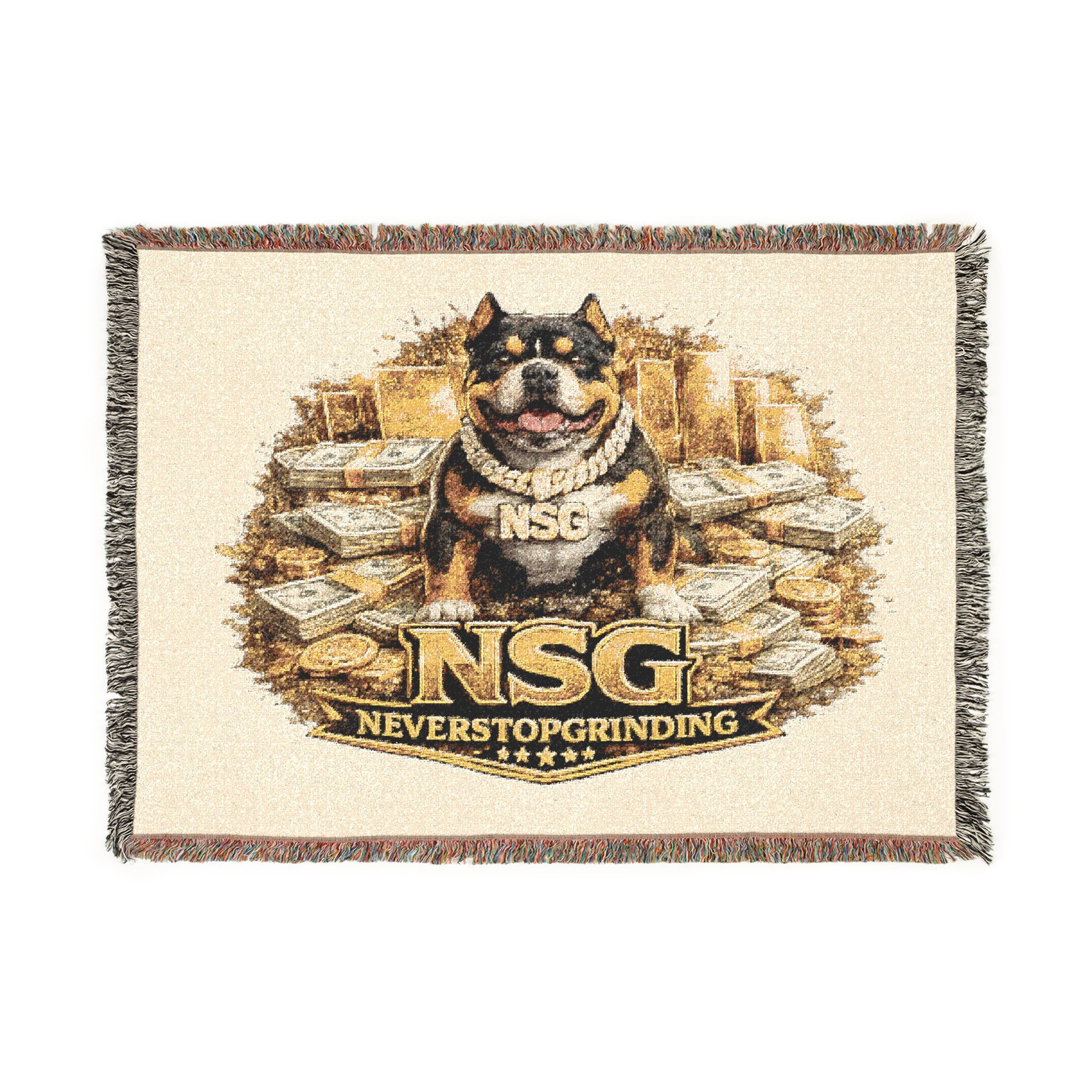 Shiba Inu Woven Blanket — 'NSG' Cozy Throw for Dog & Crypto Fans