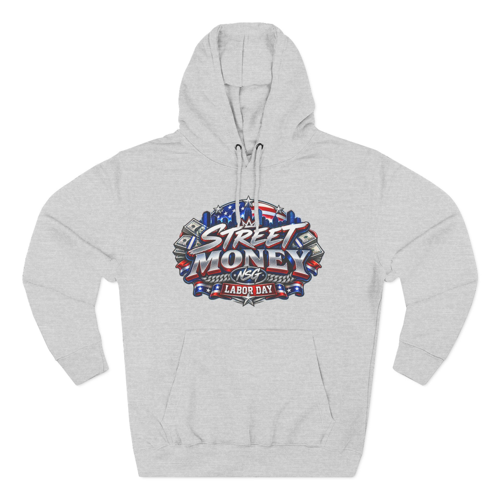 Street Money Hoodie – Labor Day Patriotic 'Never Stop Grinding' Fleece Pullover