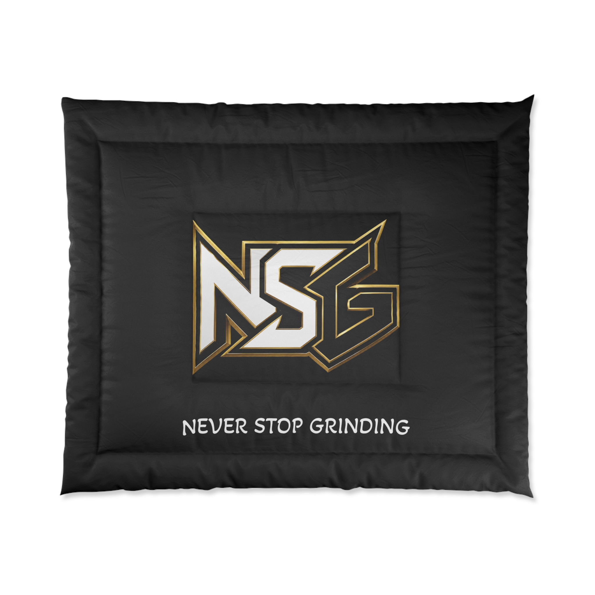 NSG 'Never Stop Grinding' Comforter – Motivational Black Bedspread