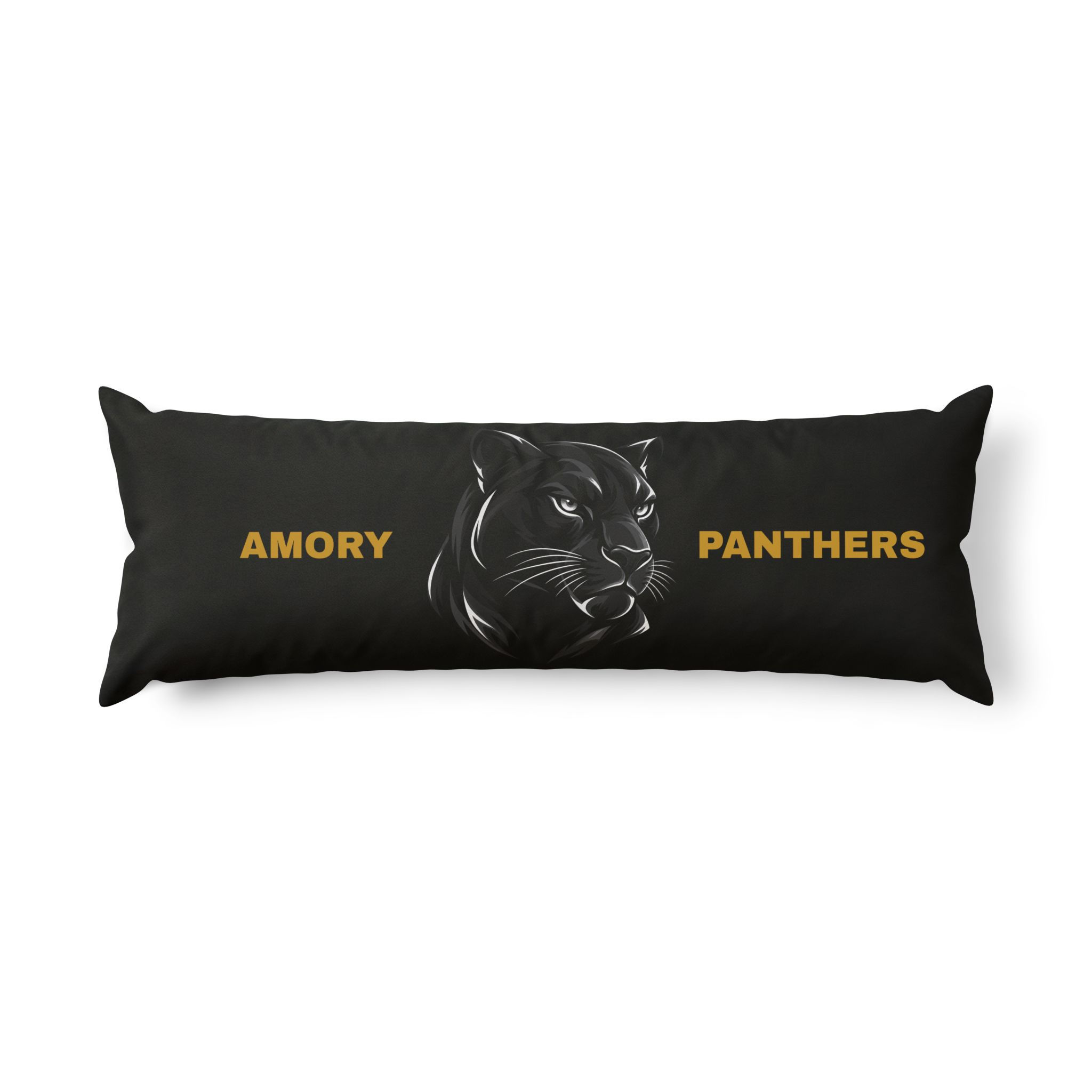 Custom Black Panther Trio Body Pillow – Bold Mustard Decorative Lumbar Cushion