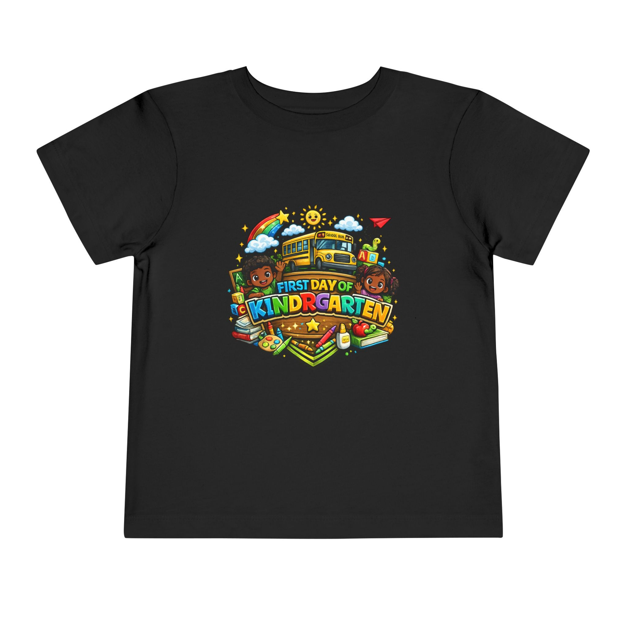 Custom First Day of Kindergarten Toddler Tee — Personalized Name Back