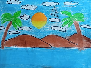 Blue & Brown Scene