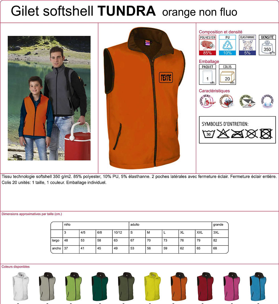 Thumbnail: GILET SOFTSHELL TUNDRA orange non fluo