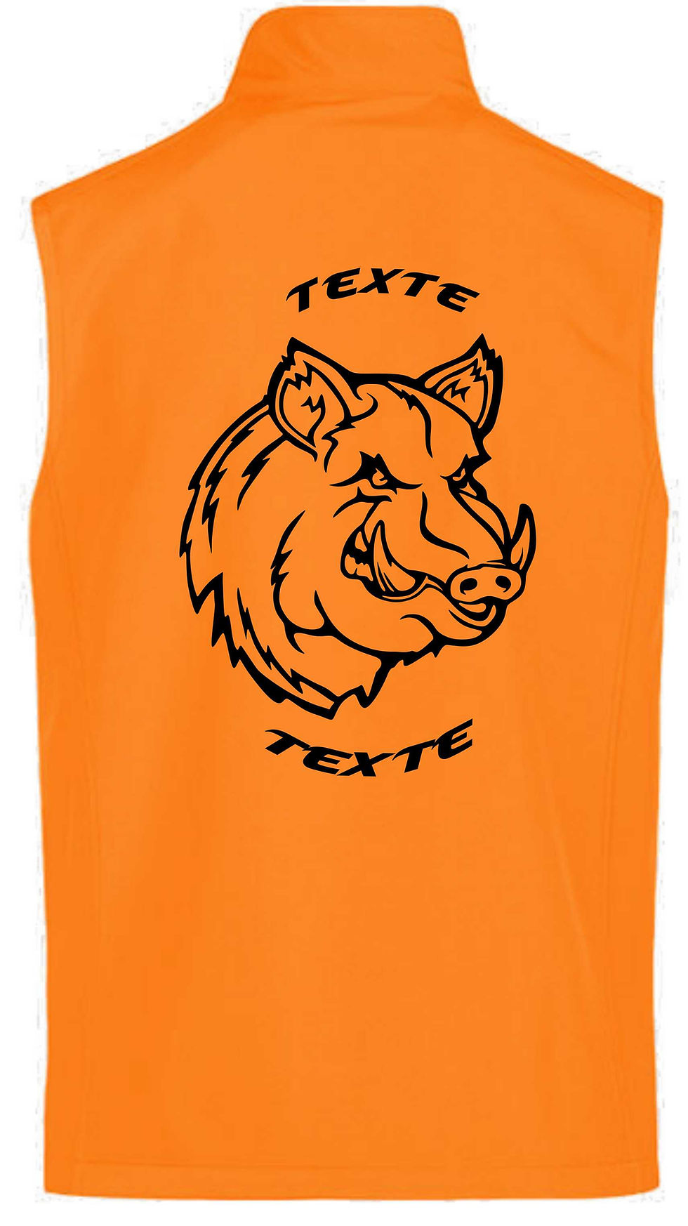 Miniature : GILET SOFTSHELL ORANGE fluo Motif sanglier 