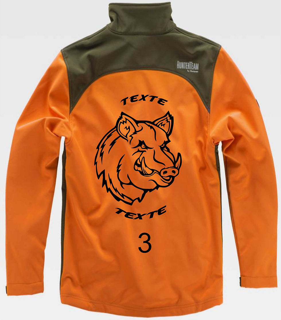 Miniature : VESTE WK S8630 SOFTSHELL FLUO Motif sanglier 2
