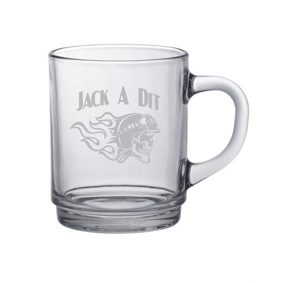 Mug en verre gravé x 4