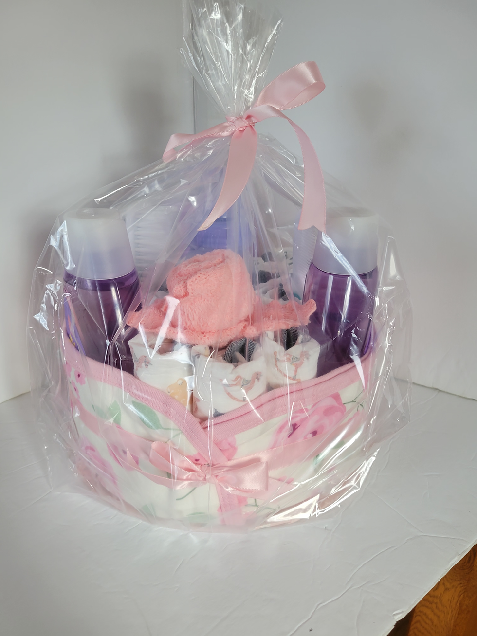 Thumbnail: Baby Girl Rd "Pink Roses" Diaper Cake