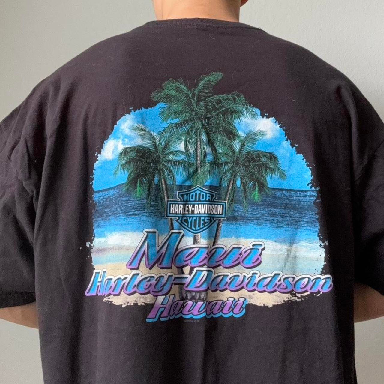 Vintage 2004 Harley Davidson Hawaii Graphics Black Tee Shirt