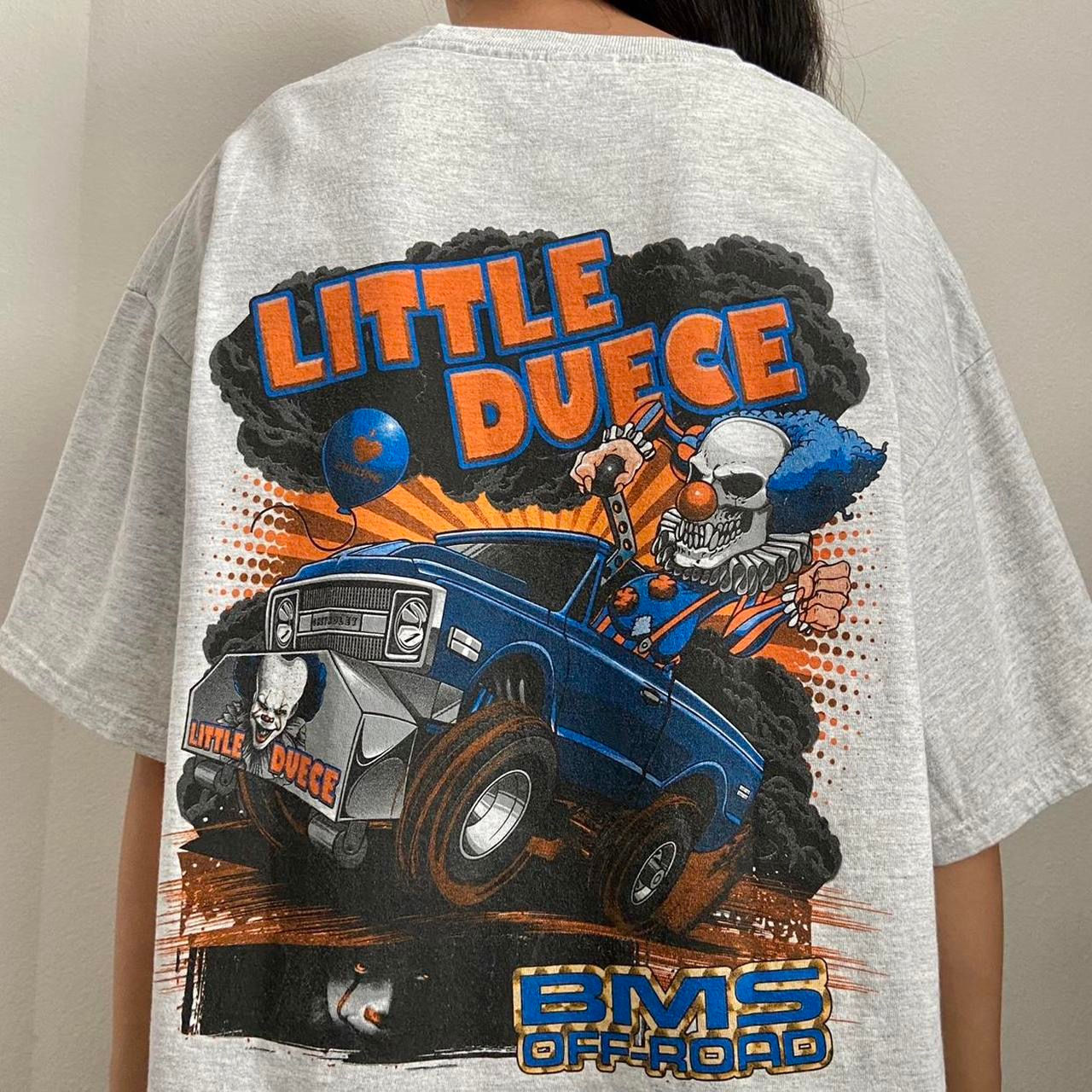 Vintage Little Duece Racing Graphics Grey Tee Shirt