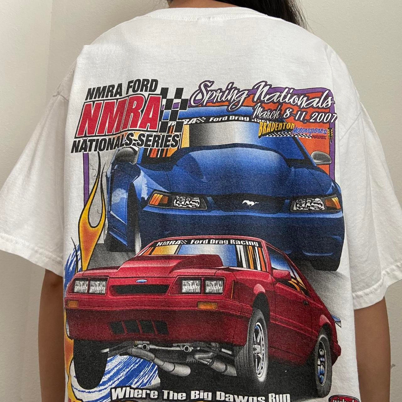 Vintage Ford Racing 2007 Graphics White Tee Shirt