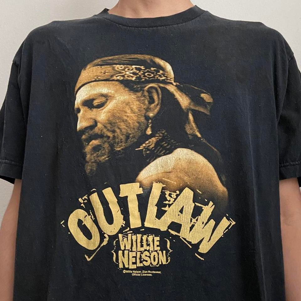 Thumbnail: Vintage Willie Nelson 2000s Graphics Black Tee Shirt