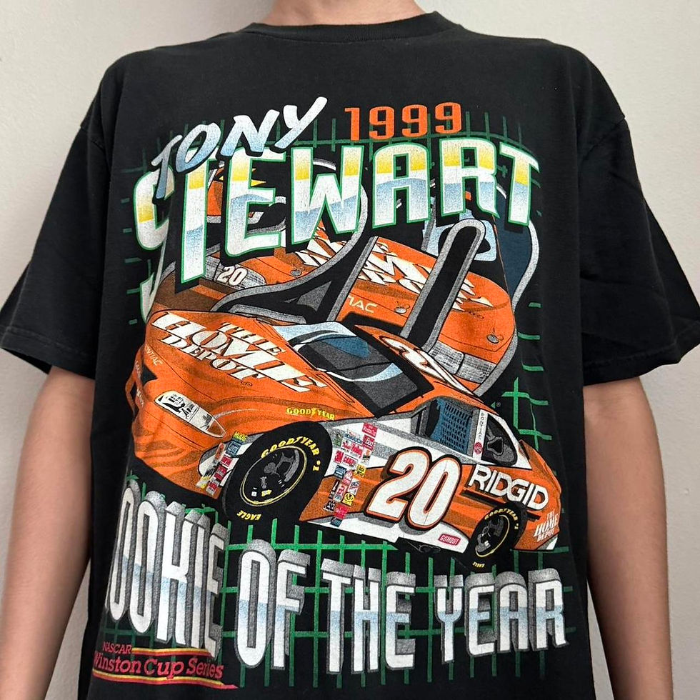Vintage Tony Stewart 1999 Nascar Graphics Black Tee Shirt