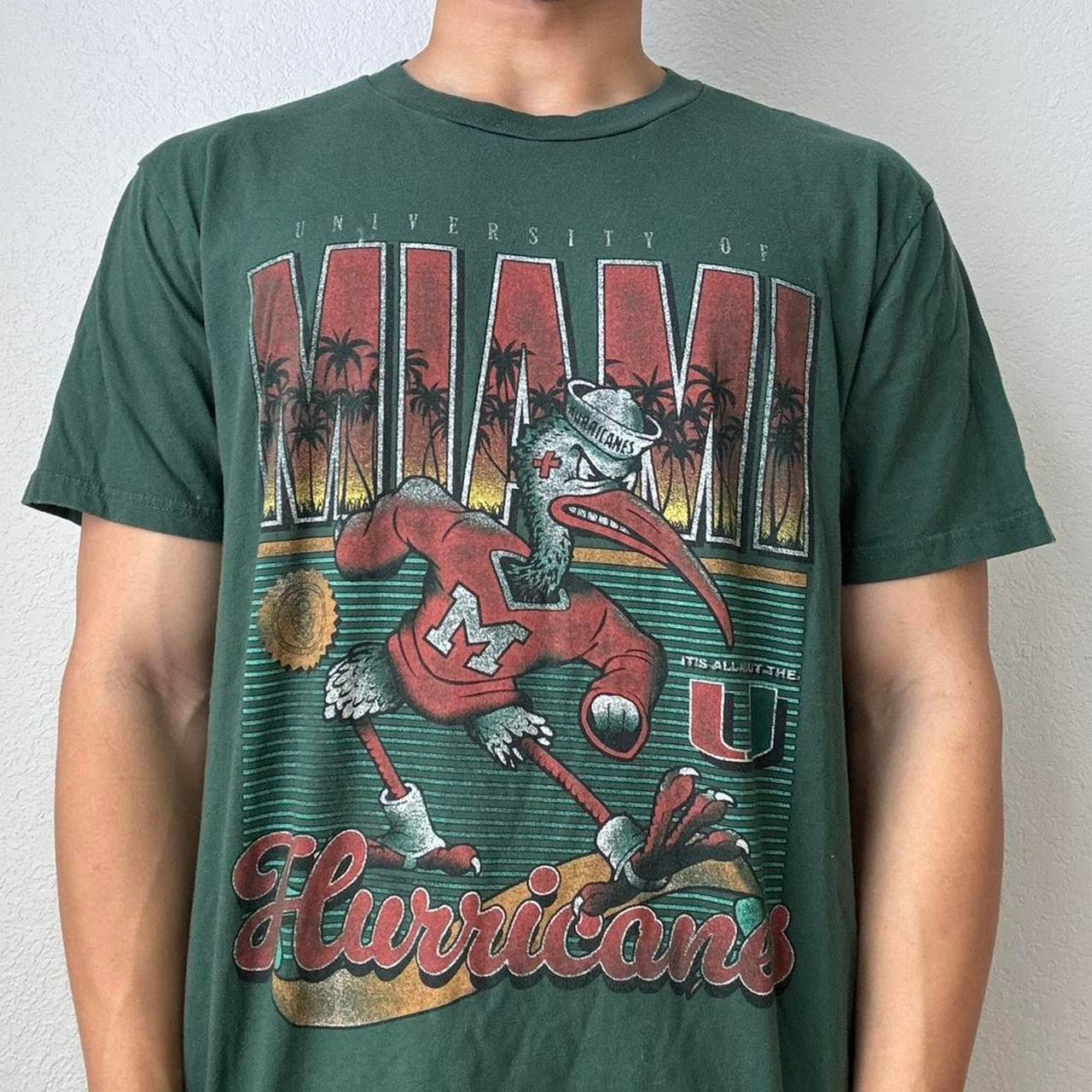 University of Miami Hurricanes Graphics Green Tee Shirt