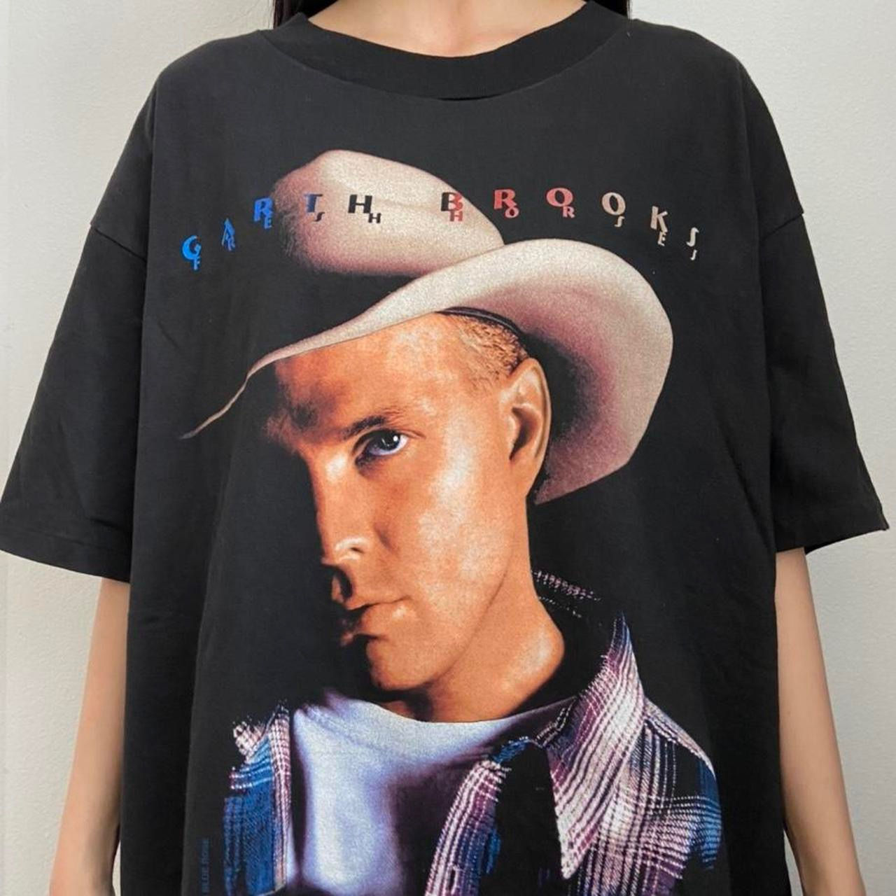 Vintage Garth Brooks 1996 Band Graphics Black Tee Shirt