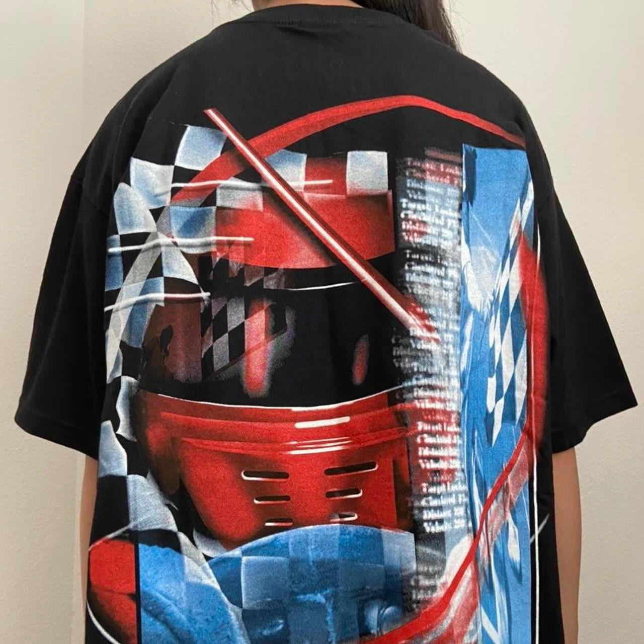 Vintage Chevrolet Racing Nascar Graphics Black Tee Shirt