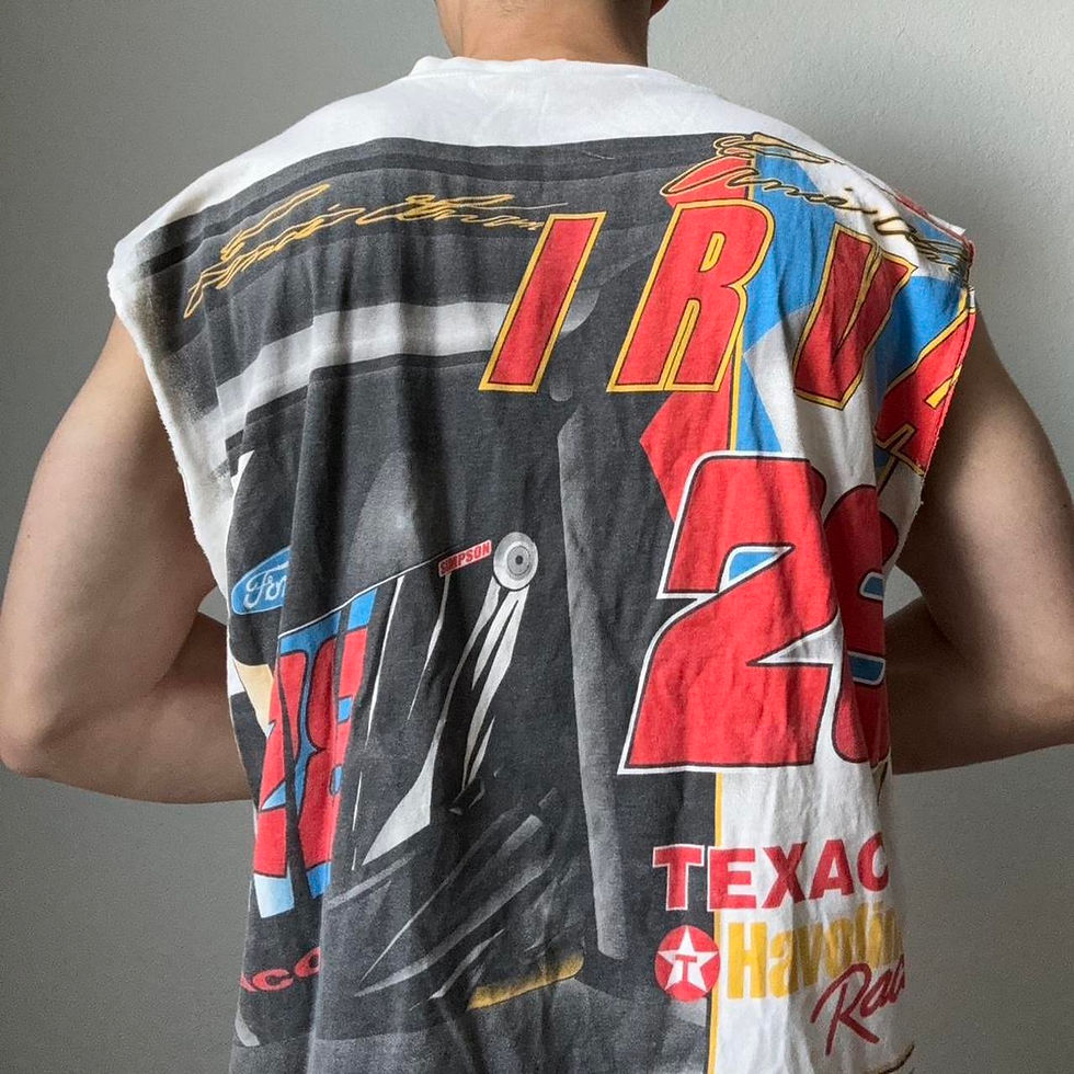 Thumbnail: Vintage 1990s Ernie Irvan Texaco Havoline Nascar AOP Graphics White Cut Off Tee