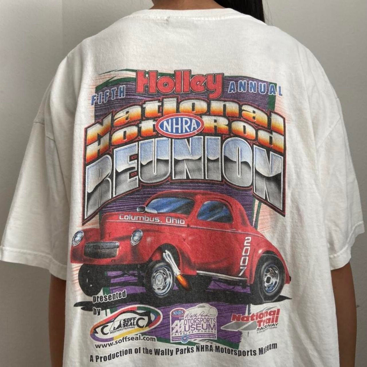 Vintage NHRA Nationals Nascar Graphics White Tee Shirt