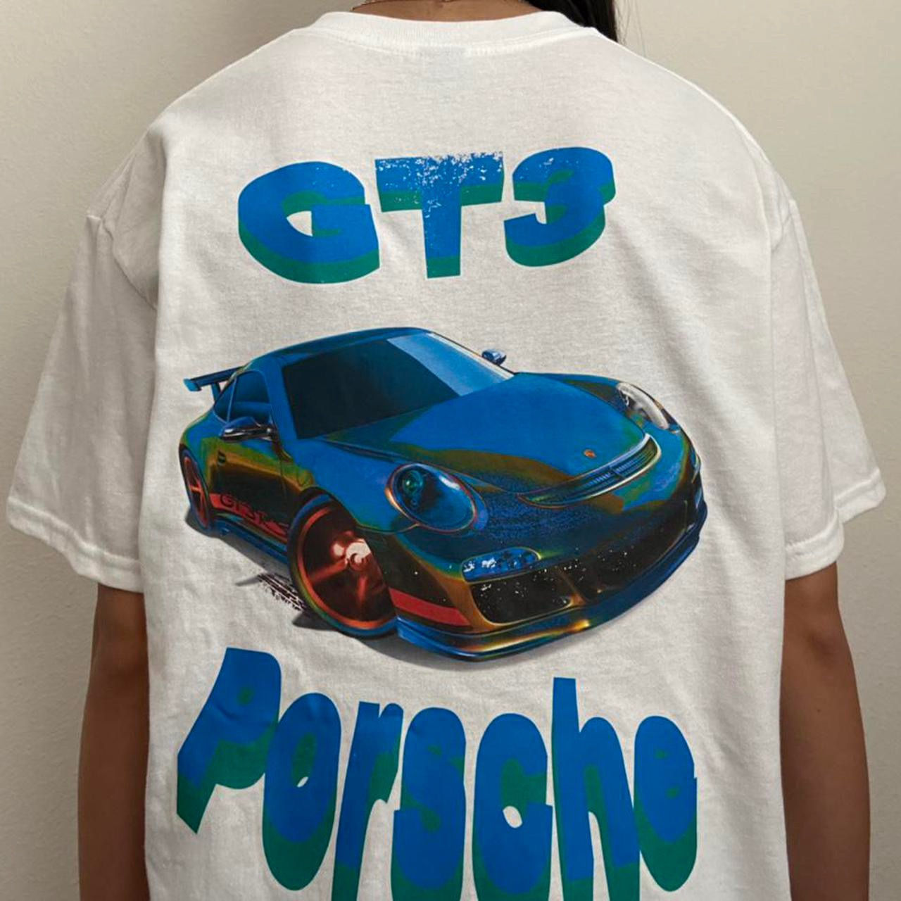 Vintage Porsche GT3 Racing Graphics White Tee Shirt
