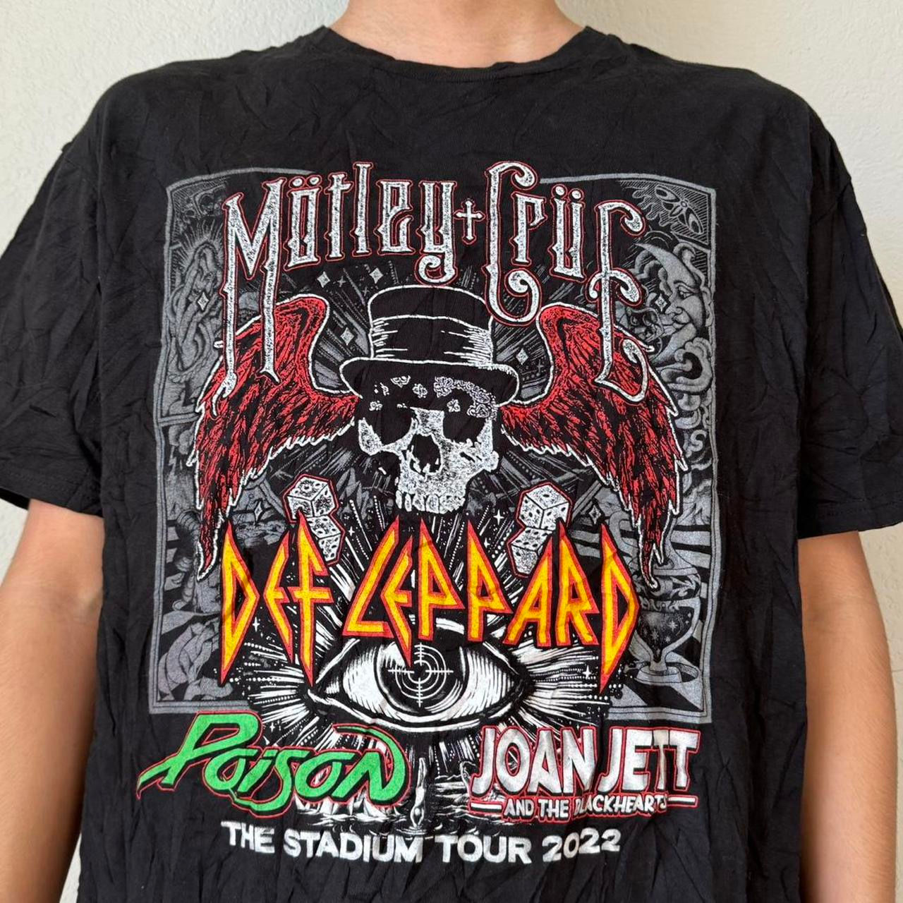 Motley Crue 'The Stadium Tour' Band Graphics Black Tee Shirt