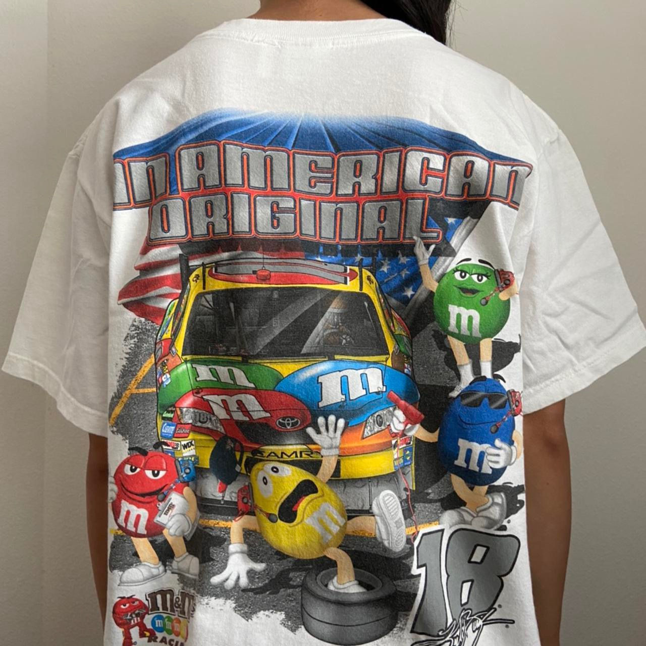 Vintage Kyle Busche Nascar Graphics White Tee Shirt
