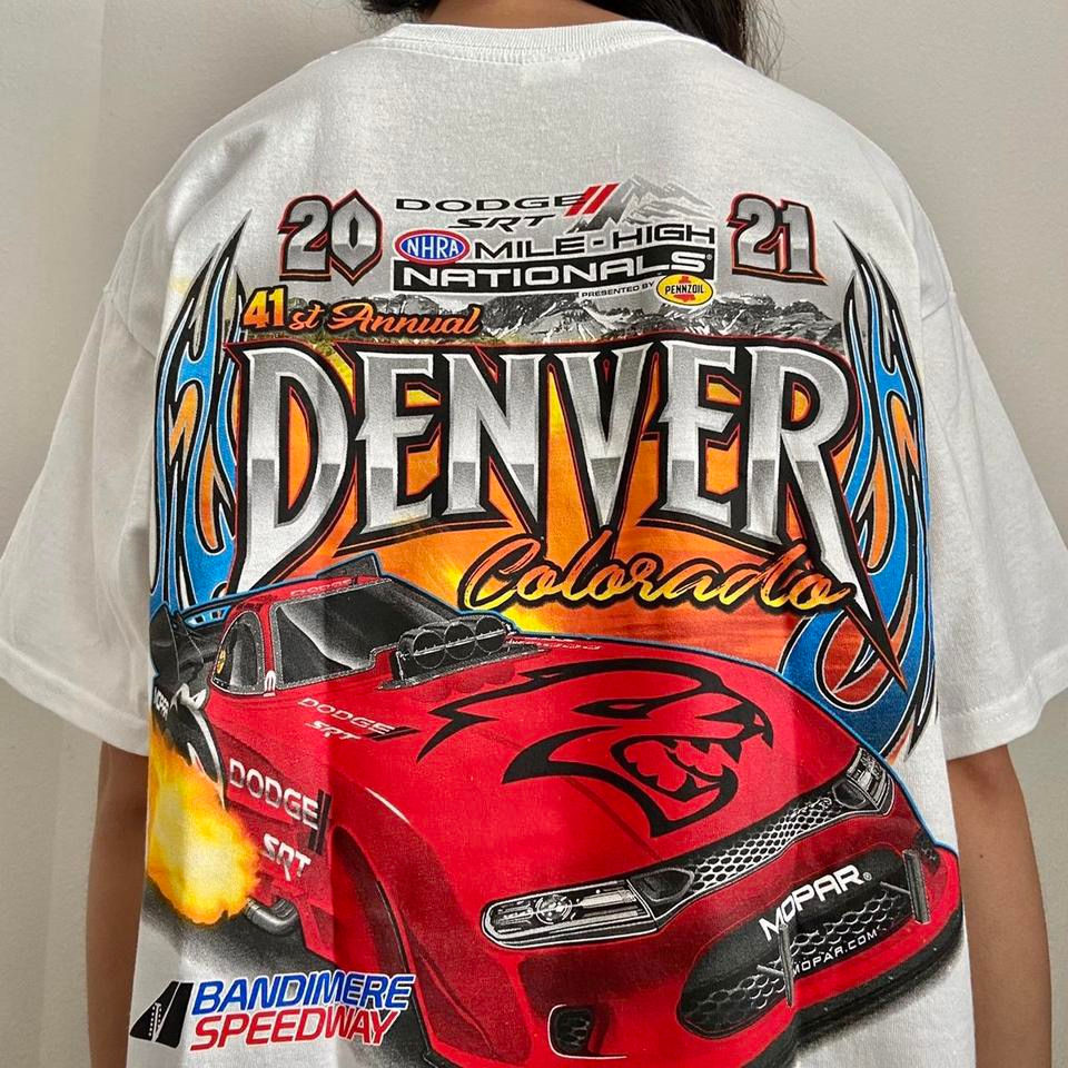 Bandimere Speedway Nascar Graphics White Tee Shirt