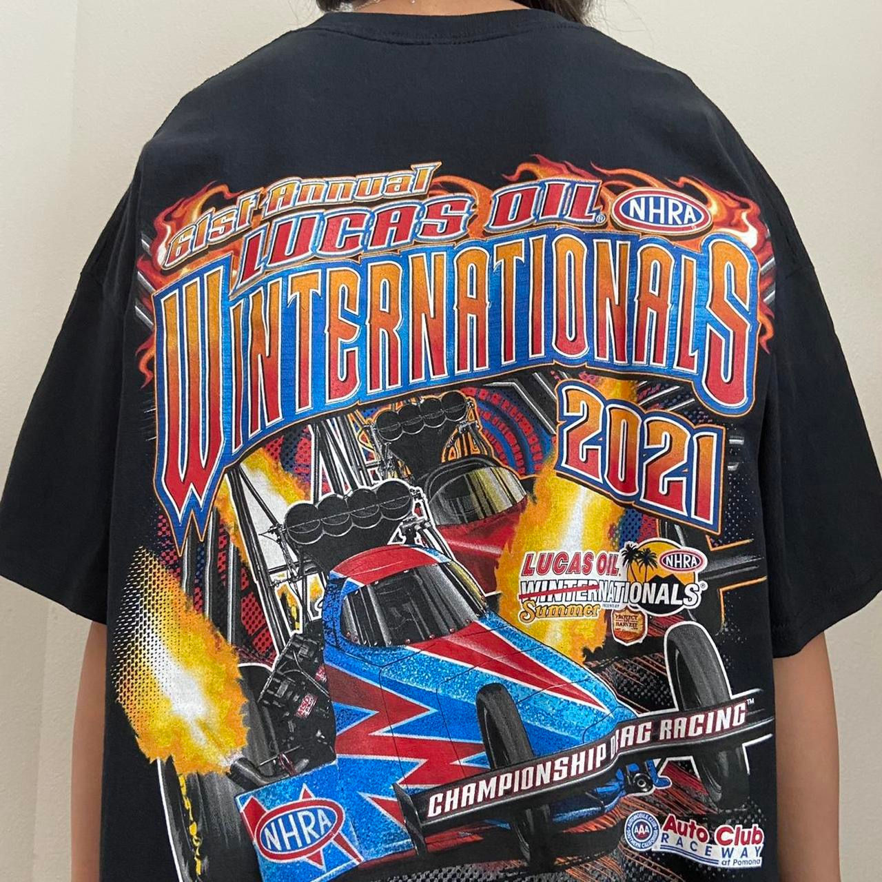 NHRA Lucas Oils Nascar Graphics Black Tee Shirt
