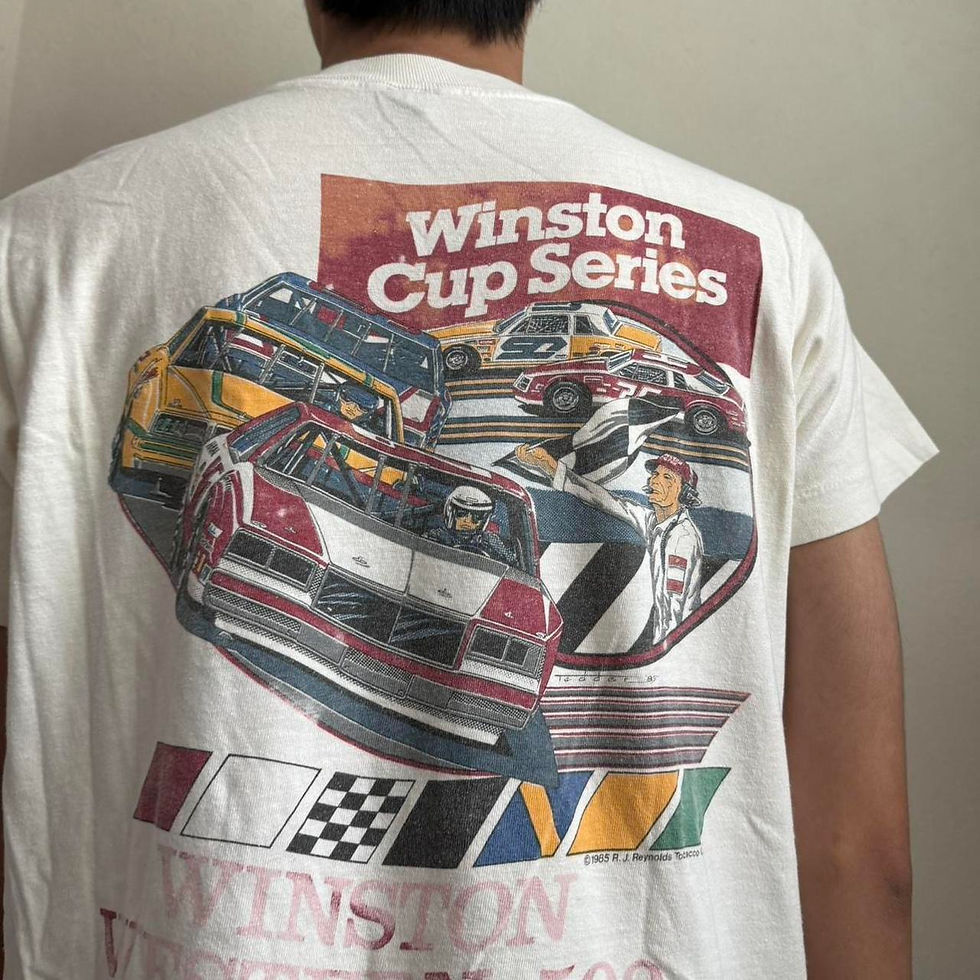 Vintage Winston Cup Series 1985 Graphics White Tee Shirt